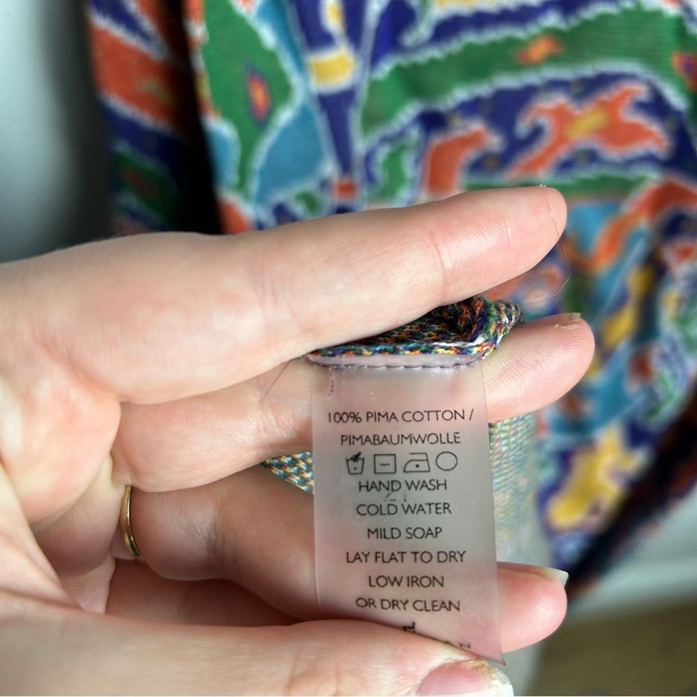 Peruvian Connection Samarinda Print Sleeveless Pima Cotton Dress Size Large - Picture 8 of 8